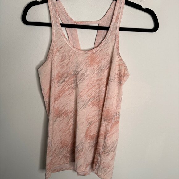 Smartwool Women's Pink Gray Pattern Merino Wool Base Layer Athleisure Tank Top - Picture 2 of 5